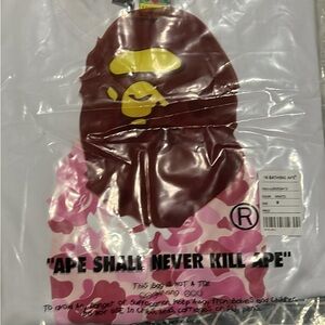 A Bathing Ape White and Pink Graphic Tee